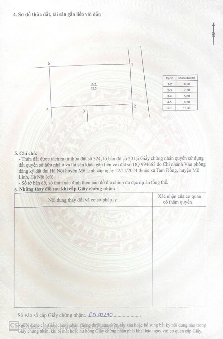 Đất nền Tam Đồng Mê Linh 82,6m² giá chỉ 5x triệu/m² - Cần bán gấp!