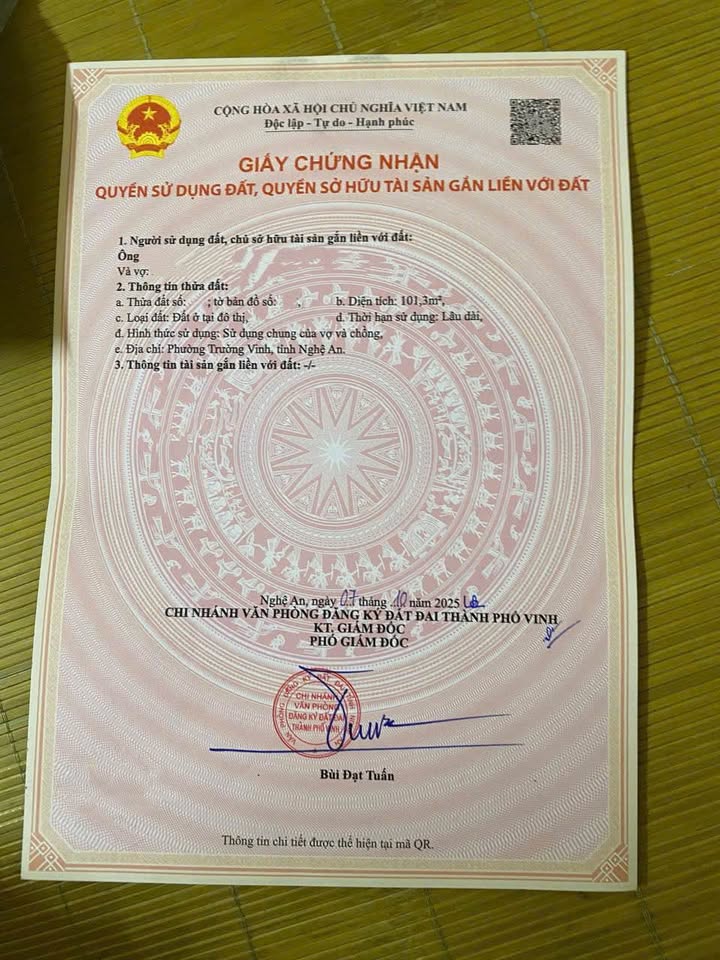 Đất nền Vinh Tân 101.3m² giá 2.61 tỷ - Cơ hội đầu tư hấp dẫn!