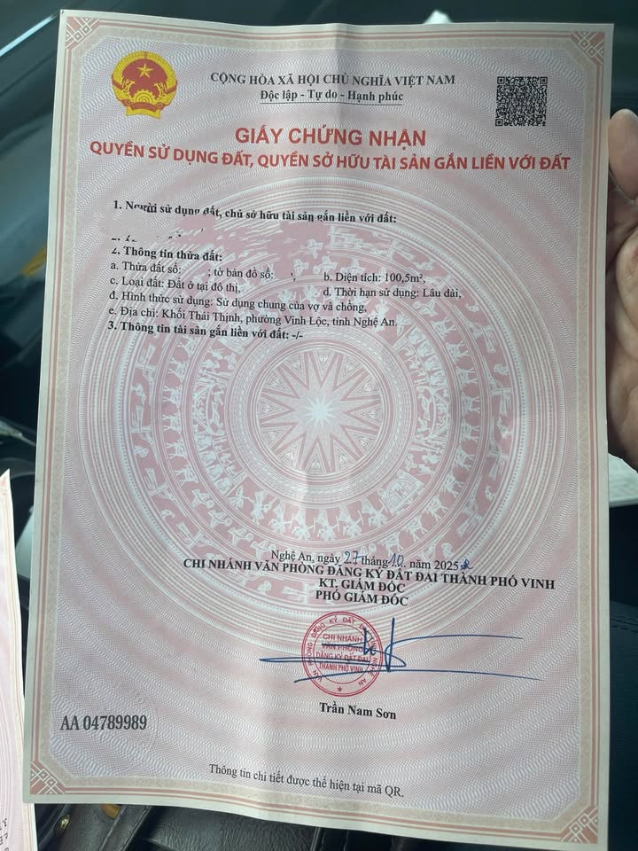 Đất nền Nghi Thái, Nghi Lộc 100,5m² giá 1,43 tỷ - Đường thông thoáng, thuận tiện di chuyển!