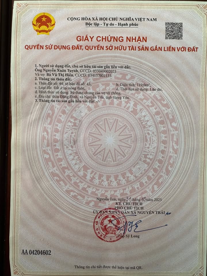 Nhà 3 tầng tại Đặng Lễ, Ân Thi, 119m² giá chỉ 7.5 tỷ - Sổ đỏ chính chủ!