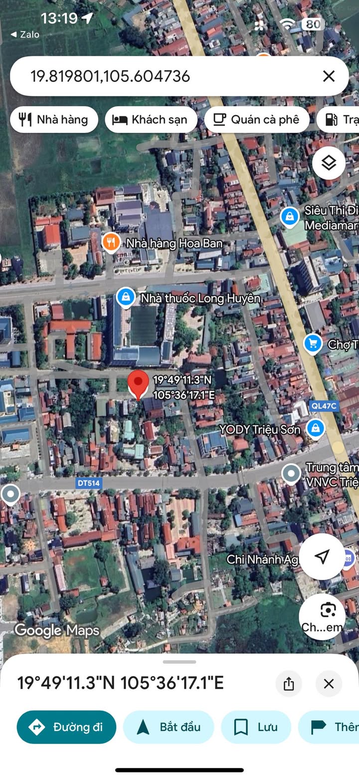 Đất thổ cư trung tâm thị trấn Triệu Sơn 129m² giá 1.2 tỷ - Cơ hội đầu tư tuyệt vời!