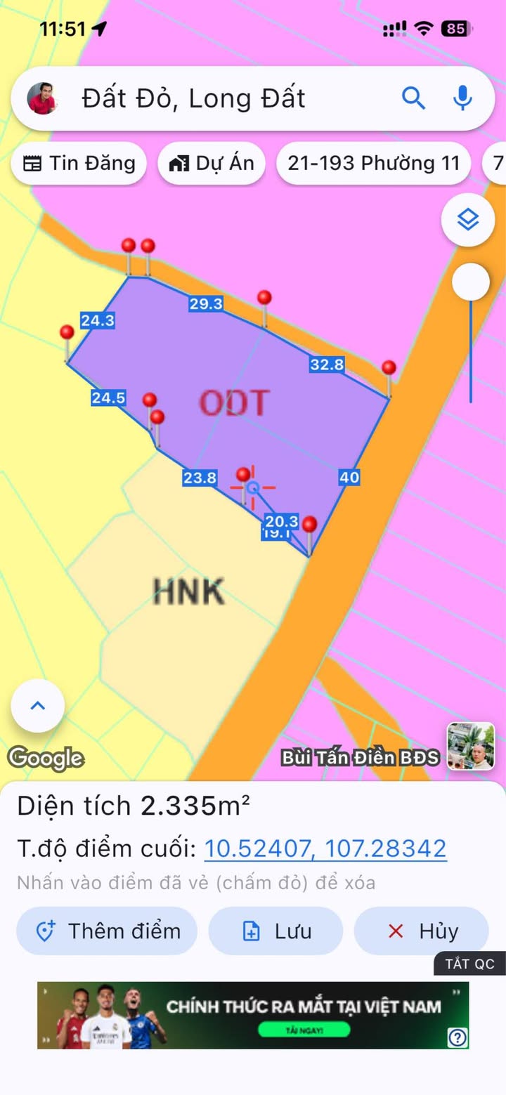 Đất mặt tiền 2 mặt đẹp tại Đất Đỏ, Bà Rịa - Vũng Tàu, 2335m² - Cơ hội đầu tư sinh lời!