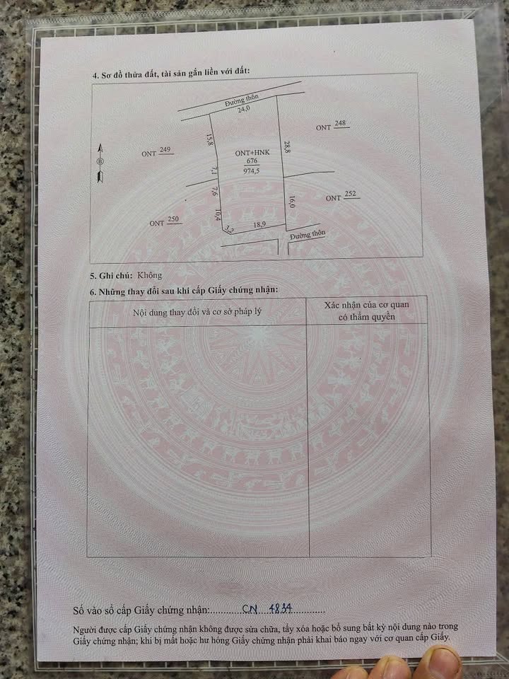 Đất nền Tân Phúc 974,5m² - Sổ đỏ chính chủ, đầu tư sinh lời tốt!