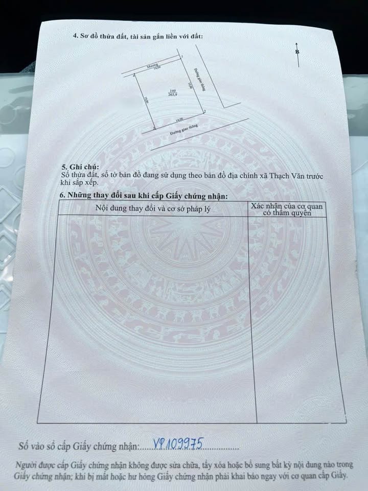 Đất nền Thạch Văn 266m² giá 2.8 tỷ - Đầu tư tiềm năng không thể bỏ lỡ!