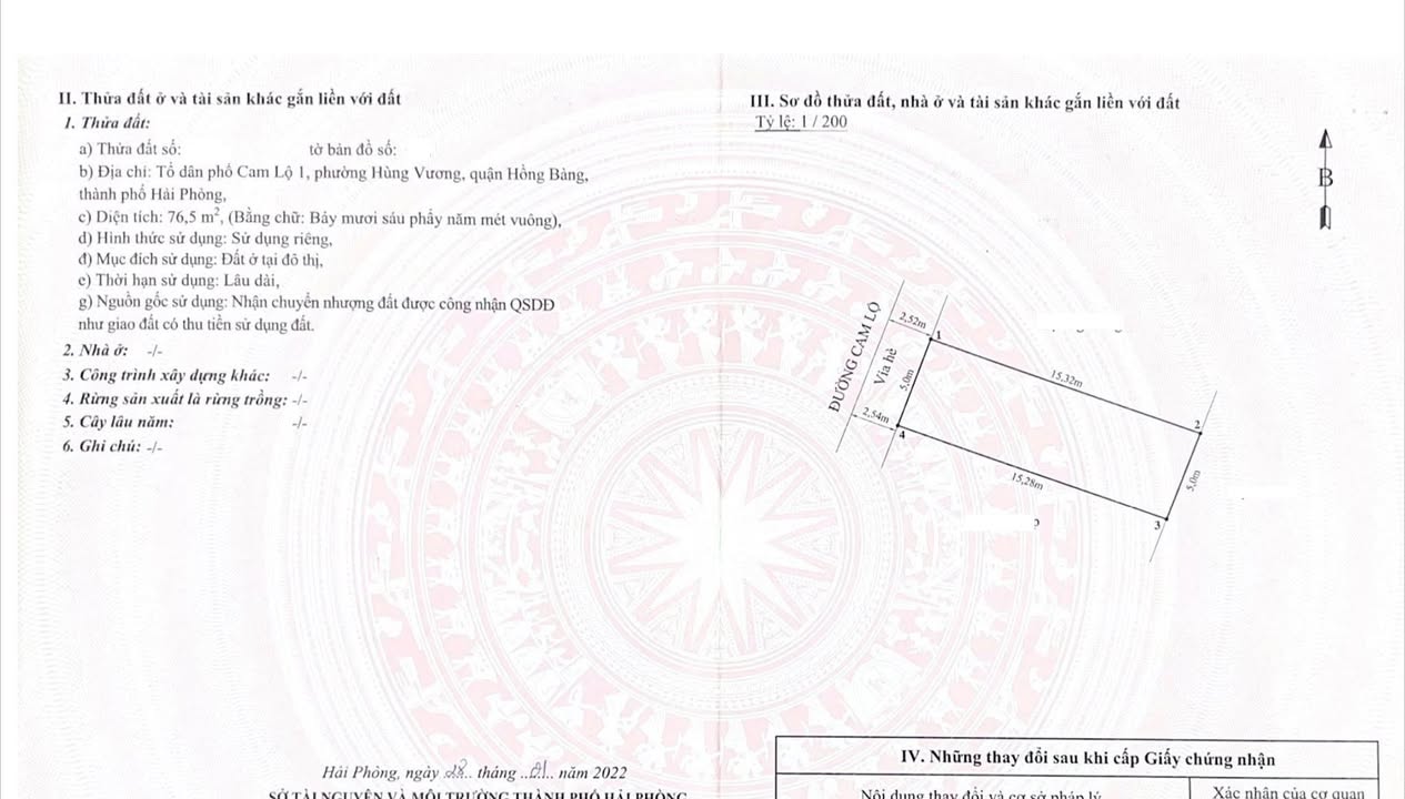 Bán lô đất 77m² mặt đường Cam Lộ, phường Hùng Vương - Giá 3.6 tỷ, đầu tư sinh lời ngay!