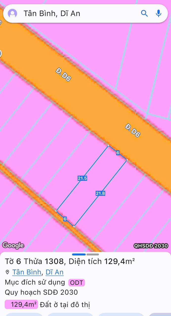 Đất nền khu dân cư Hố Lang Dĩ An 129m² giá 3.5 tỷ - Đầu tư sinh lời ngay!