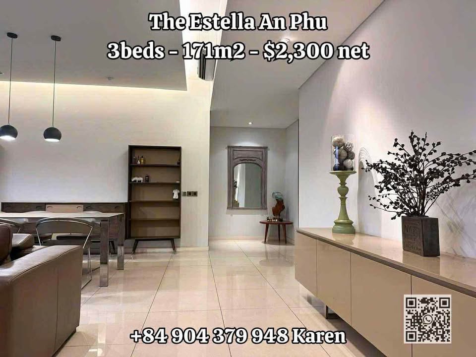 Căn hộ 3 phòng ngủ The Estella quận 2, 171m² giá 23 triệu - Sẵn sàng vào ở!