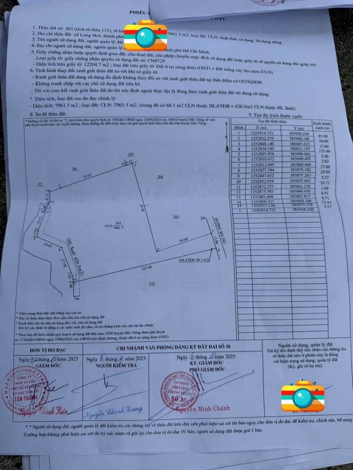 Đất thổ cư 100m² Long Hòa, Dầu Tiếng 8000m² giá chỉ 3 tỷ - Cơ hội đầu tư hấp dẫn!