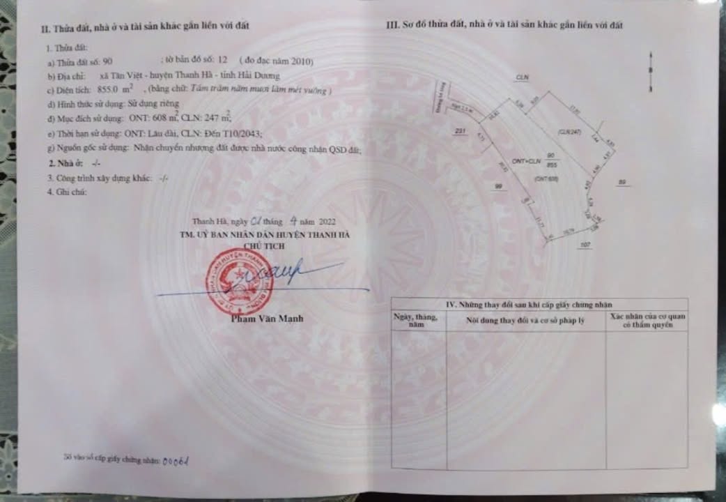 Đất nền Tân Việt - Cẩm Giàng 1200m² giá 4 tỷ - Xây biệt thự nghỉ dưỡng lý tưởng!