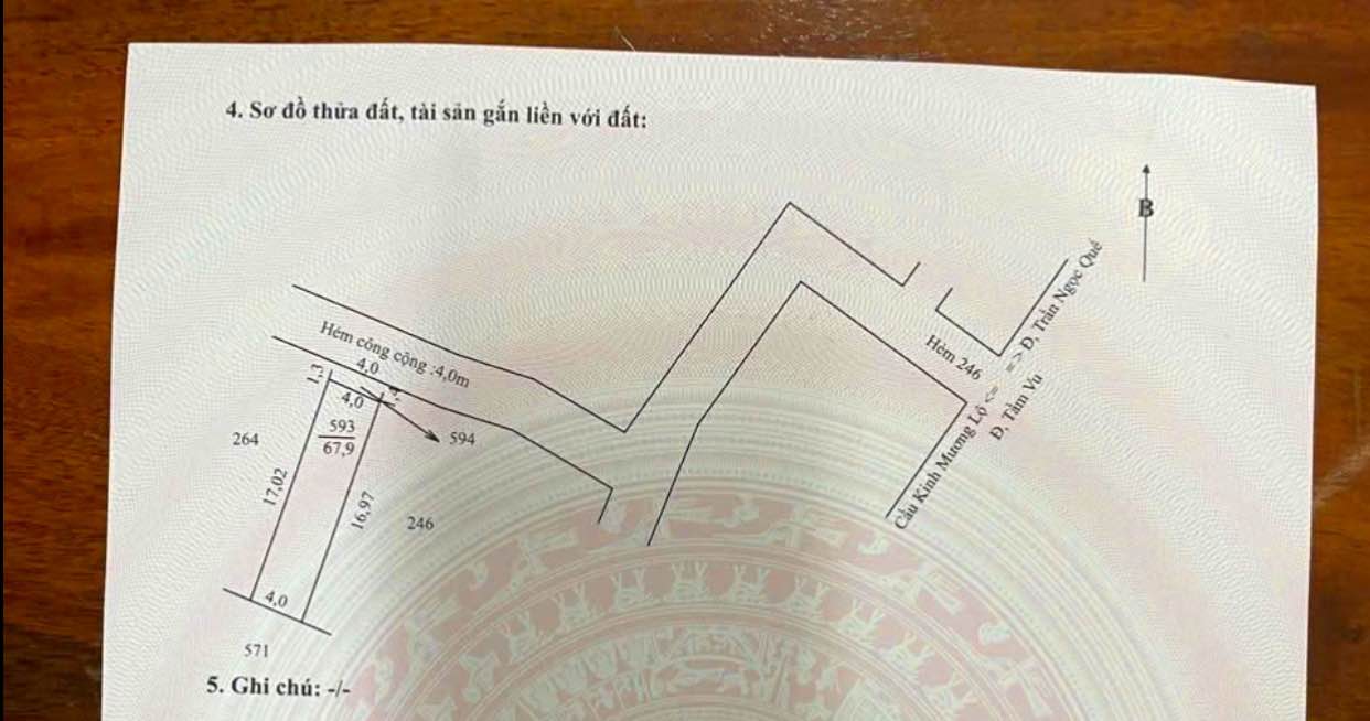 Đất nền hẻm 246 Tầm Vu Cái Răng 67.9m² giá 2.15 tỷ - Cấp phép xây dựng chính