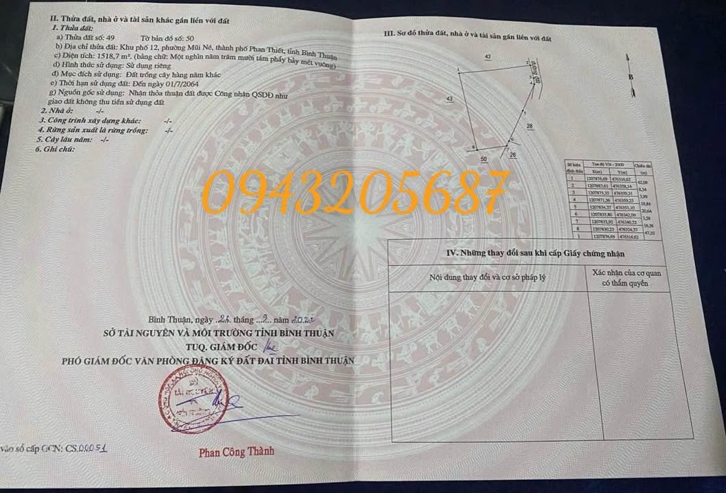 Đất nền Mũi Né 1500m² giá 4.375 tỷ - Cách biển chỉ 200m!