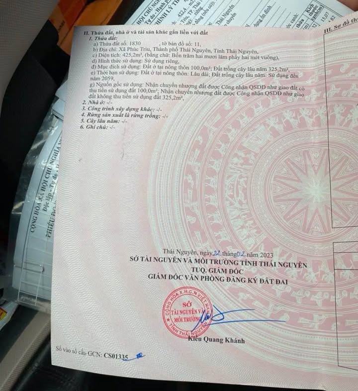 Đất nền Phúc Trìu Thái Nguyên 400m² giá 1.5 tỷ - Cơ hội đầu tư tuyệt vời!