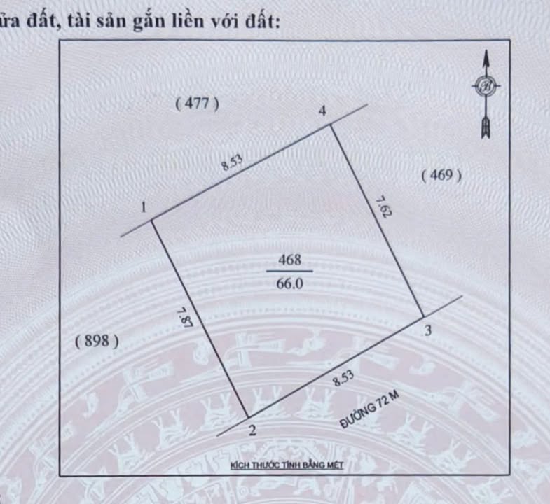 Đất mặt đường 72m hướng Đông Nam 66m² - Kinh doanh tốt tại Vinh Hưng