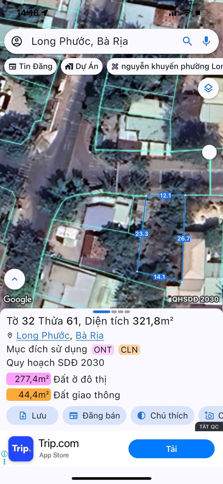 Đất nền Long Phước 319.2m² giá 3.8 tỷ - Sổ hồng chính chủ, thương lượng tốt!