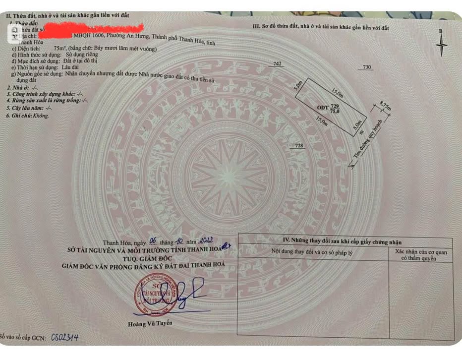 Đất nền An Hưng Thanh Hóa 75m² giá 3 tỷ - Sổ đỏ chính chủ, đầu tư sinh lời!