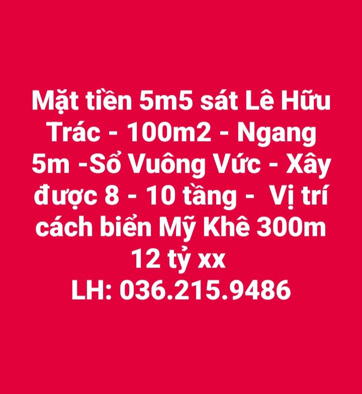 FrontHouse Lê Hữu Trác Đà Nẵng 100m² giá 12 tỷ - Cơ hội đầu tư sinh lời!