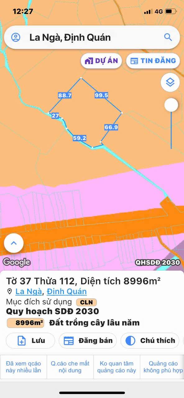 Đất nền 3.5ha mặt tiền Quốc lộ 20, La Ngà, Định Quán, giá 35 tỷ - Pháp lý rõ ràng!