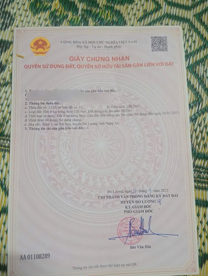 Đất nền Bài Sơn, Đô Lương 188,7m² giá 400 triệu - Thế đất vượng tài!