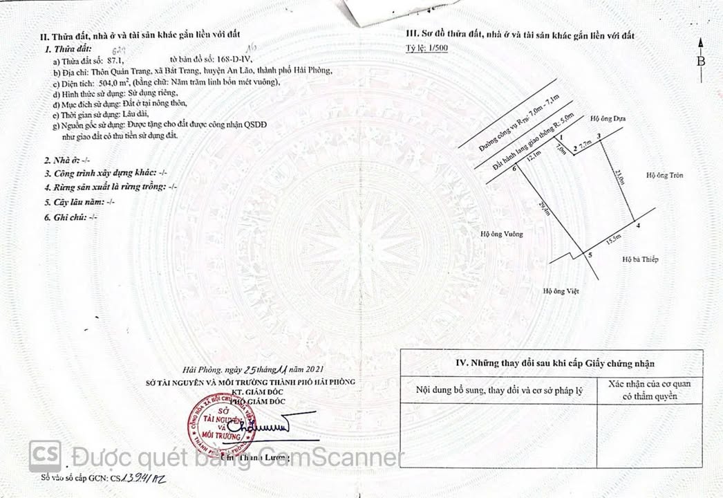 Đất nền An Trường - Hải Phòng 500m² giá 5 tỷ - Đầu tư sinh lời hấp dẫn!