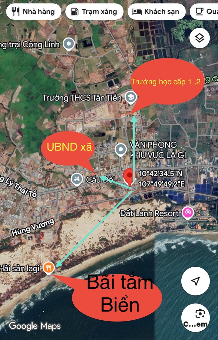 Đất nền Tân Tiến La Gi 755m² giá thỏa thuận - Mặt tiền bê tông 33m, gần biển!