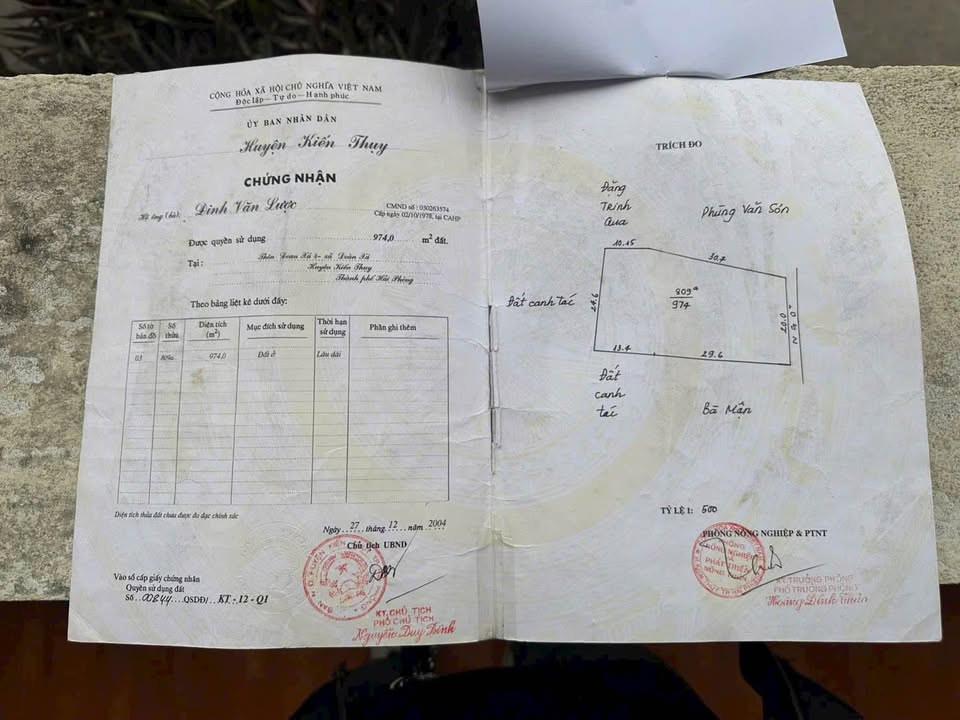 Đất nền Đoàn Xá, Kiến Thụy 974m² giá thỏa thuận - Cơ hội đầu tư vàng!