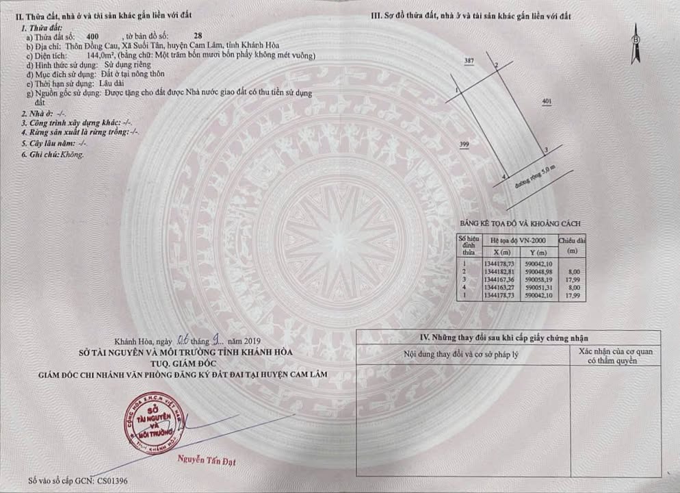 Đất nền khu vực nông thôn Suối Tân 144m² giá 1.9 tỷ - Cơ hội đầu tư sinh lời!