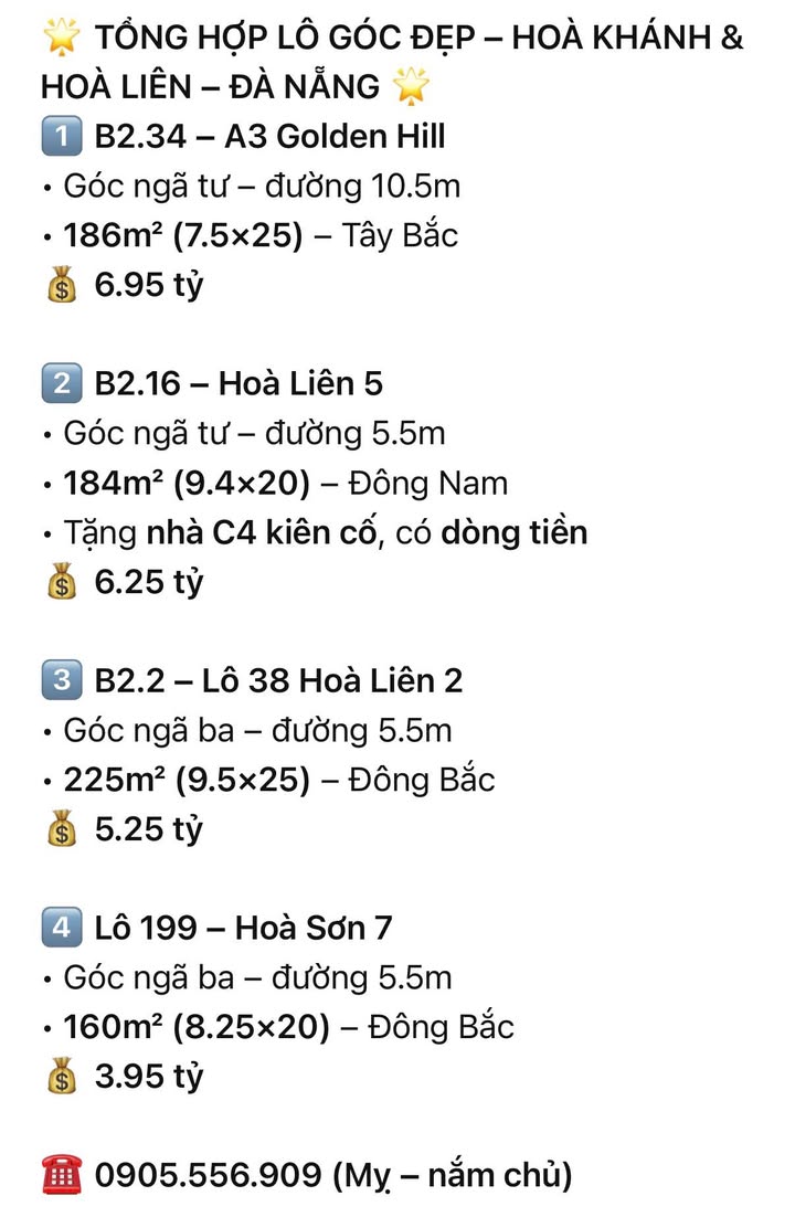 Đất nền Hòa Sơn 160m² giá 3.95 tỷ - Lô góc đẹp, đầu tư sinh lời!