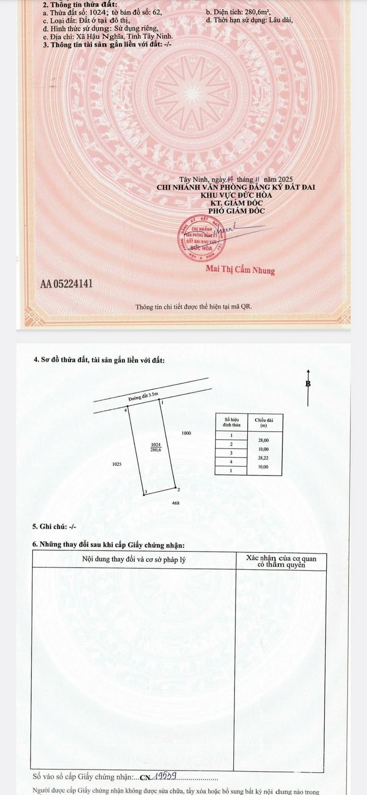 Đất thổ cư 280m² tại Hậu Nghĩa, Đức Hòa chỉ 1.5 tỷ - Sổ hồng chính chủ!