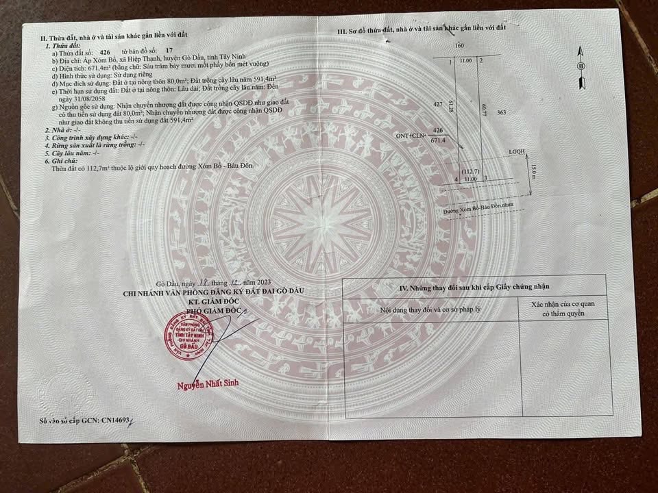 Đất mặt tiền Xóm Bố - Bàu Đồn 660m² giá 6.48 tỷ - Kinh doanh thuận lợi!