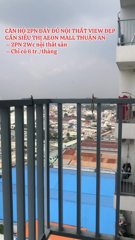 Chung cư Hòa Bình Sudic Thuận An 2PN 6 triệu - Full nội thất, chỉ cần dọn vào ở!