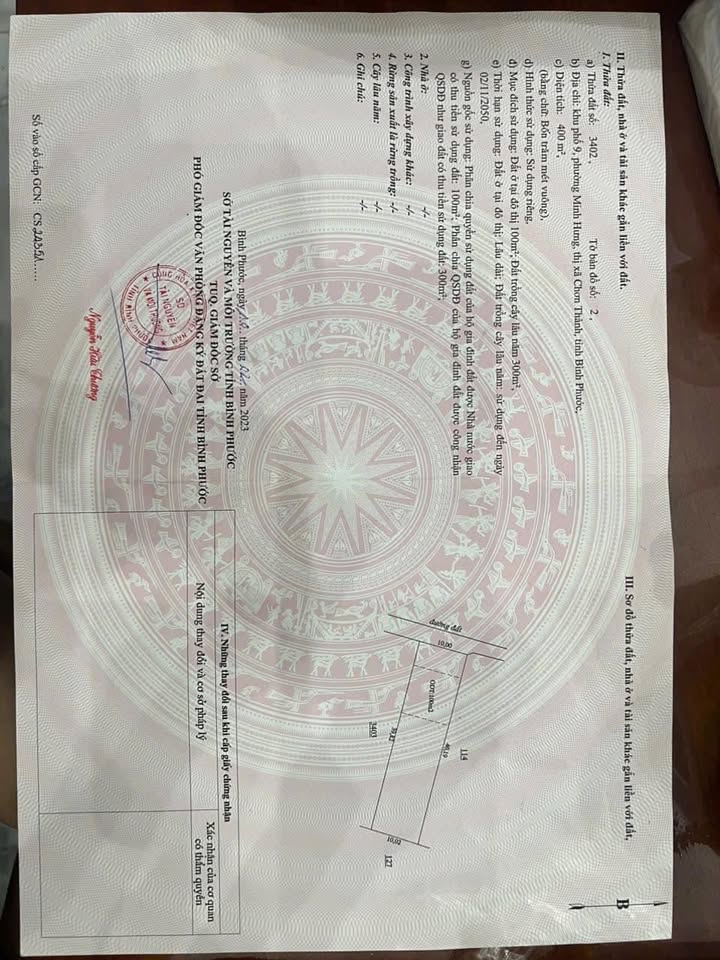 Đất nền 400m² tại phường Minh Hưng, thị xã Chơn Thành - Giá chỉ 7xx triệu!