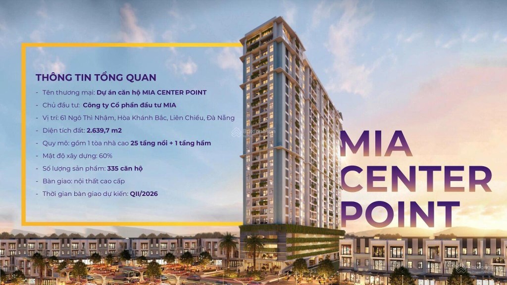 Căn hộ Mia Central Point Đà Nẵng 71.3m² giá chỉ 2.63 tỷ - Đầu tư sinh lời cao!