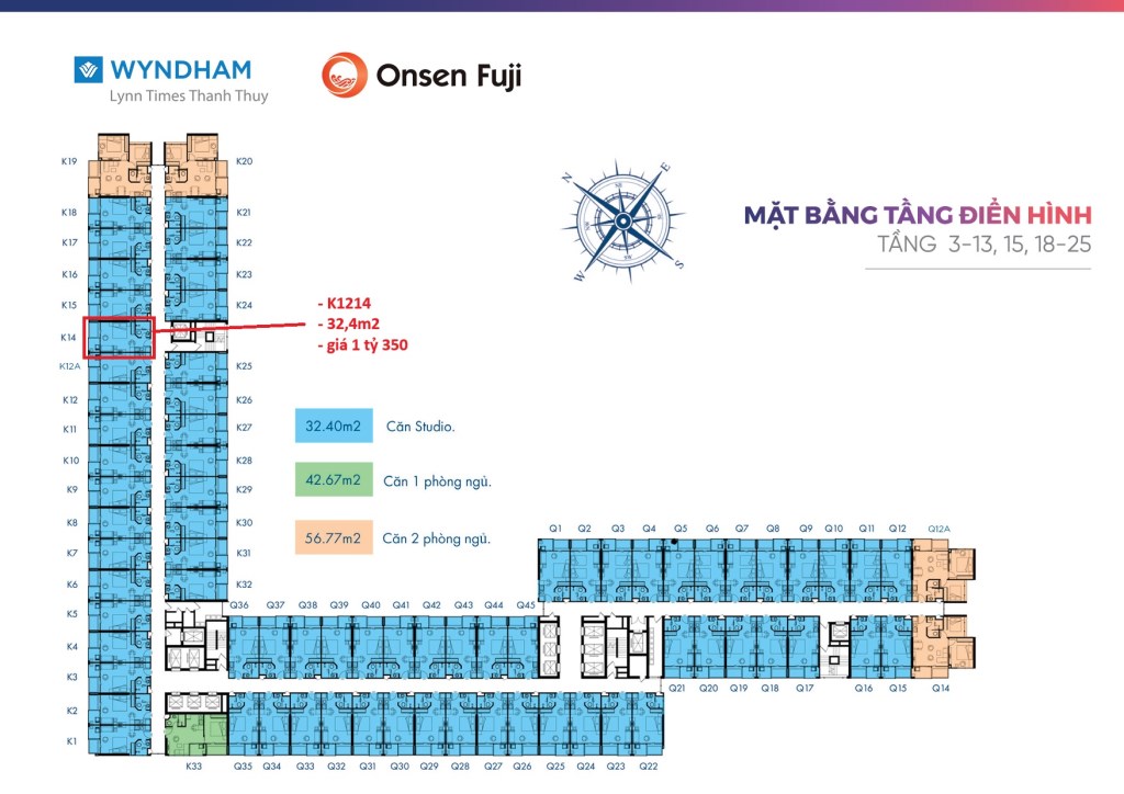 Căn hộ Wyndham tầng 21 Bảo Yên, 32.4m² giá chỉ 1.29 tỷ - Sẵn sàng sinh lời ngay!