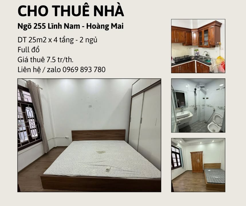 Nhà cho thuê đường Lĩnh Nam, Hoàng Mai 25m² - Dọn vào ở ngay!