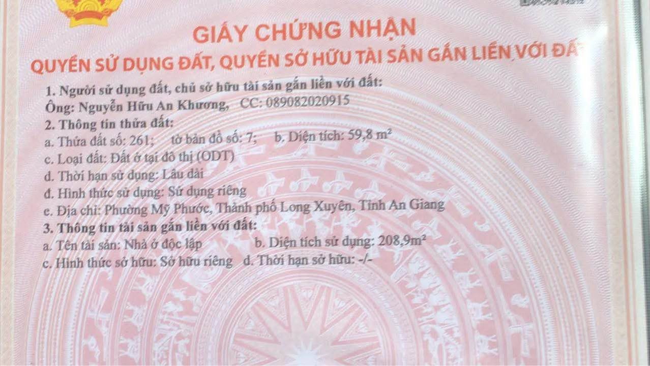 Nhà đất Phường Mỹ Phước, Long Xuyên 360m² giá 12 tỷ - Cơ hội đầu tư tuyệt vời!