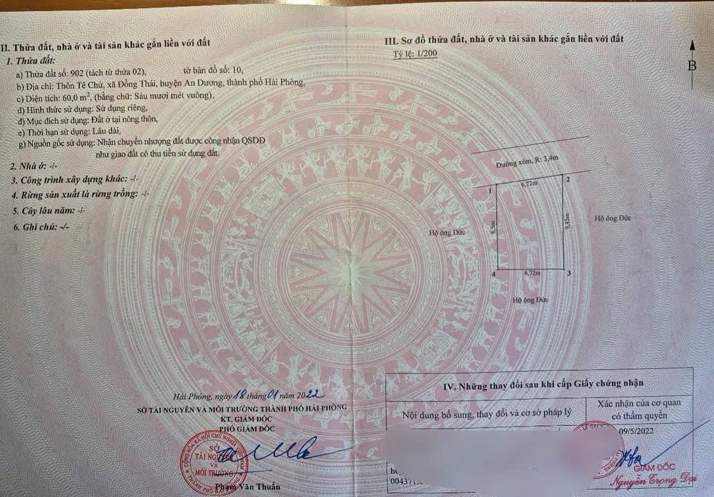 Đất nền Chử Đồng Thái An Dương 60m² giá 1.5 tỷ - Đầu tư sinh lời ngay!