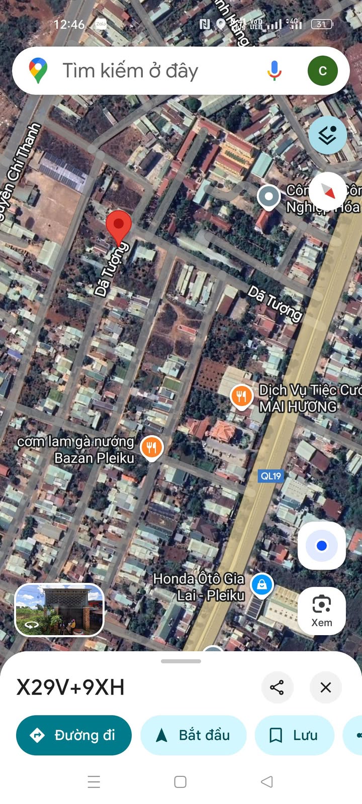 Đất mặt tiền đường Dã Tượng, Pleiku 125m² giá chỉ 1 tỷ - Cơ hội kinh doanh tuyệt vời!