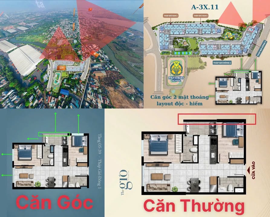 Căn hộ The Gió Riverside Dĩ An 65m² giá thỏa thuận - Sở hữu 3 view sông cực hiếm!