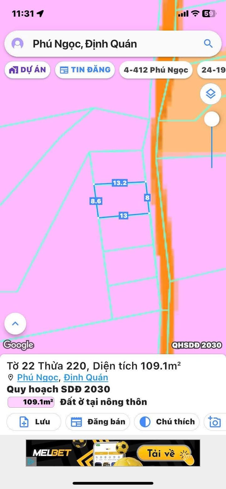 Đất nền xã Định Quán 112m² giá 390 triệu - Cần bán gấp, hỗ trợ vay ngân hàng!