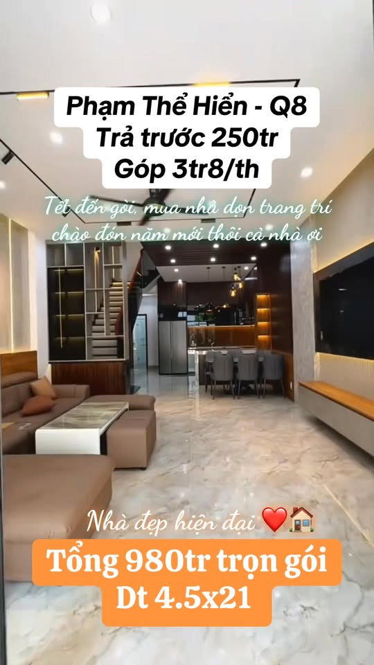 Nhà cấp 4 đường Phạm Thế Hiển, quận 8, 96m² giá 980 triệu - Sổ hồng riêng, vào ở ngay!