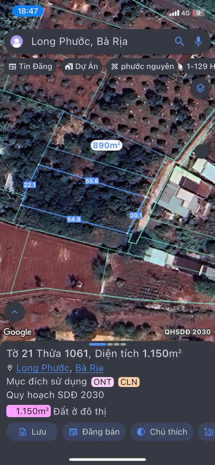 Đất thổ cư Long Phước 1150m² giá 3.9 tỷ - Cơ hội đầu tư hấp dẫn!