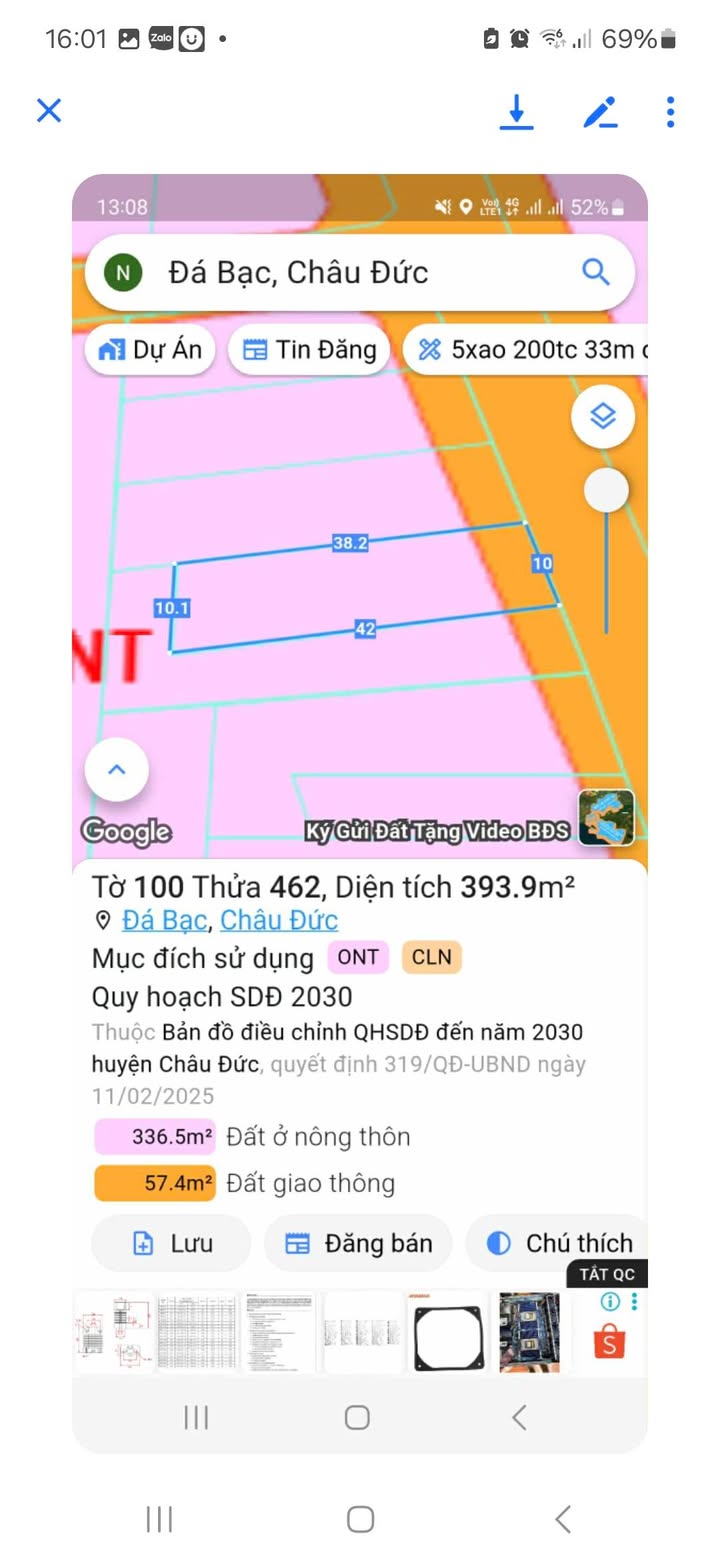 Đất mặt tiền đường Bình Giã, Đá Bạc, 4280m², chỉ 1.8 tỷ - Cơ hội đầu tư tuyệt vời!