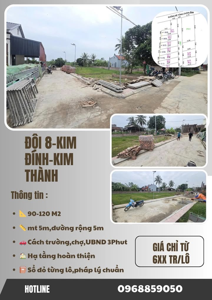 Đất nền Cụm CN Đội 8 - Kim Đính, Kim Thành, Hải Dương 90m² chỉ 600 triệu - Cơ hội đầu tư sinh lời cao!