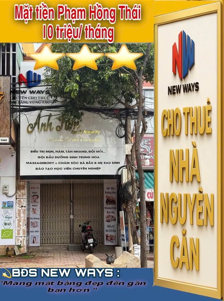 Cho thuê mặt tiền đường Phạm Hồng Thái, Vũng Tàu 80m² giá 10 triệu - Kinh doanh ngay!