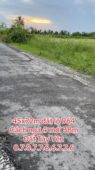 Đất nền đường 964, Tây Yên, An Biên 3240m² giá 8 triệu/m² - Cơ hội đầu tư tuyệt vời!