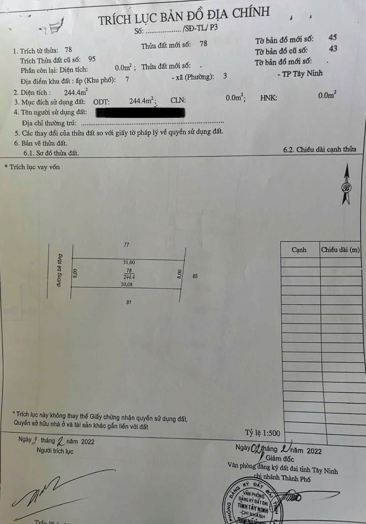 Đất thổ cư Phường 3 Tây Ninh 248m² giá 3.2 tỷ - Vị trí đắc địa bên Coopmart!
