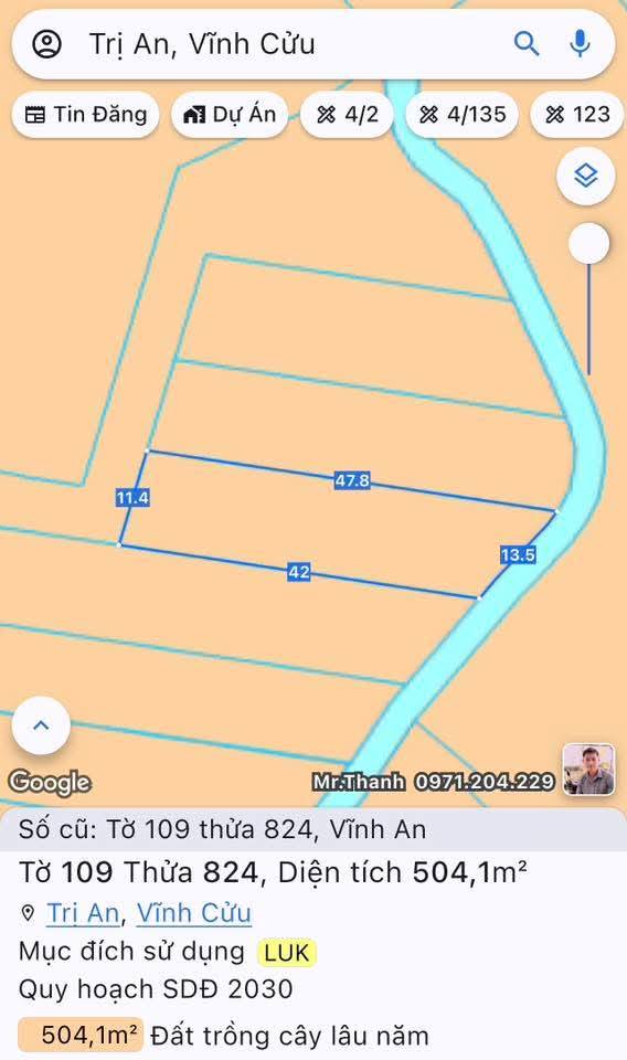 Đất nền 500m² xã Trị An, huyện Vĩnh Cửu - Giá chỉ 500 triệu, thương lượng!