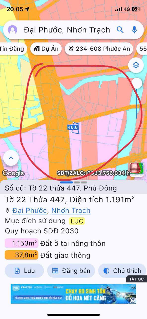 Đất nền Phú Đông Nhơn Trạch 20.000m² giá 35 tỷ - Chính chủ bán gấp!