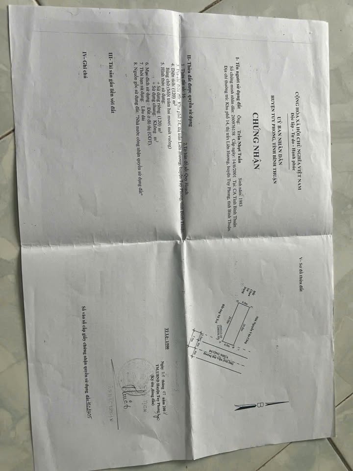 Nhà mặt tiền nhựa khu phố 14, thị trấn Liên Hương 120m² giá 1.3 tỷ - Sổ đỏ chính chủ, sang tên nhanh chóng!