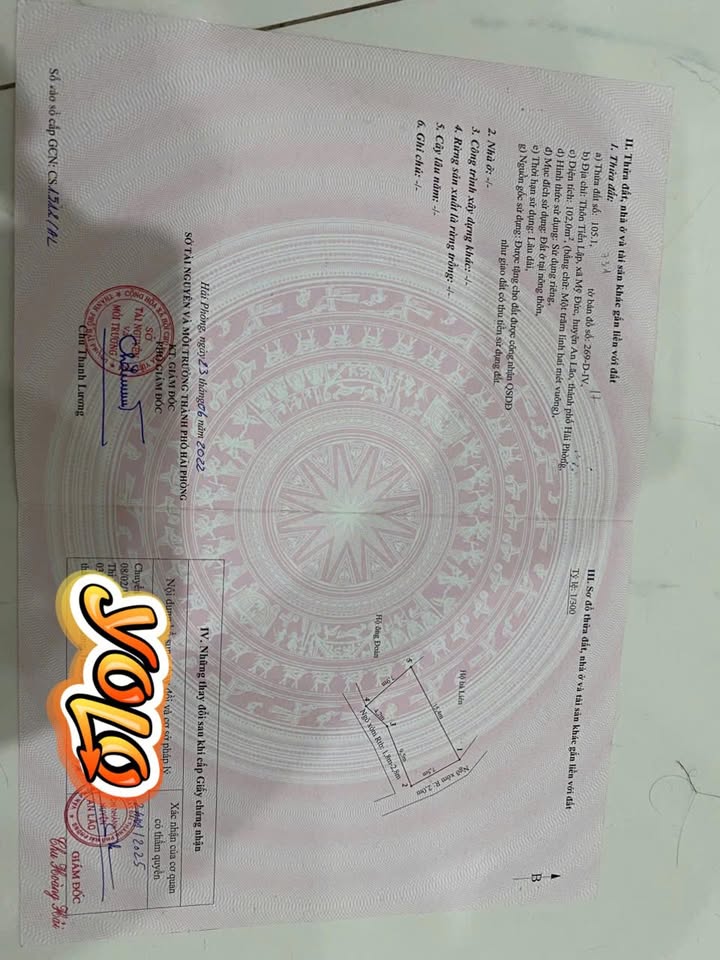 Đất nền An Lão Hải Phòng 102m² giá chỉ 1.1 tỷ - Đầu tư sinh lời ngay!